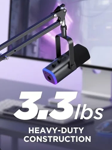 The InnoGear Boom Arm Microphone Mic Stand for Blue Yeti Fifine in real use