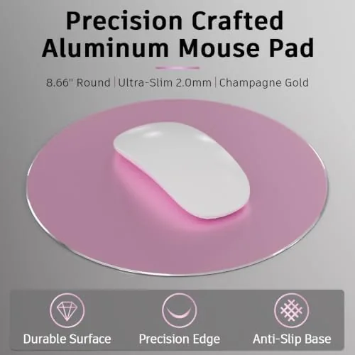 Close look at the ProElife Aluminum Metal Mouse Pad Mice Mat 8.66 in (Round build quality