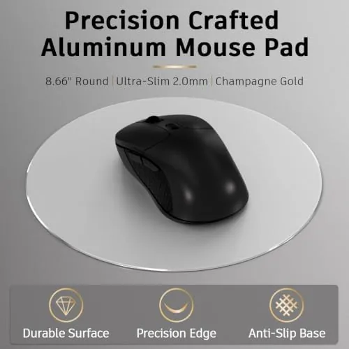 Close look at the ProElife Aluminum Metal Mouse Pad Mice Mat 8.66 in (Round build quality