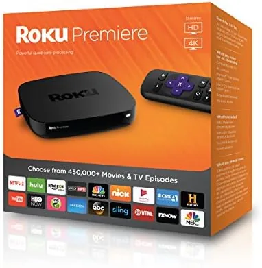 Complete Roku Premiere setup with remote and HDMI cable