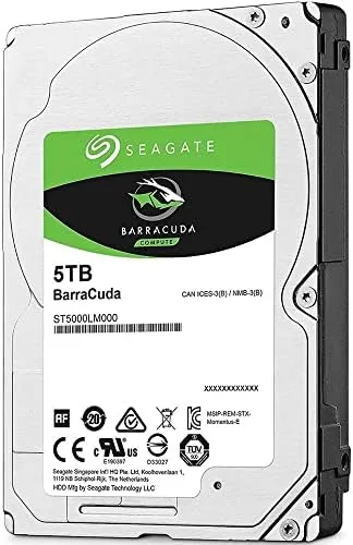 Detail shot of the Seagate BarraCuda 5TB Internal Hard Drive HDD , 2.5 Inch features