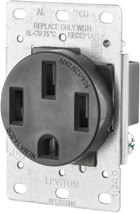 Comparison of the Leviton 279-S00 and a standard residential receptacle