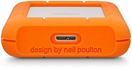 Close look at the LaCie Rugged USB-C, 4TB, Portable External Hard Drive, Drop, Shock build quality