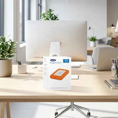 Another view of the LaCie Rugged USB-C, 4TB, Portable External Hard Drive, Drop, Shock