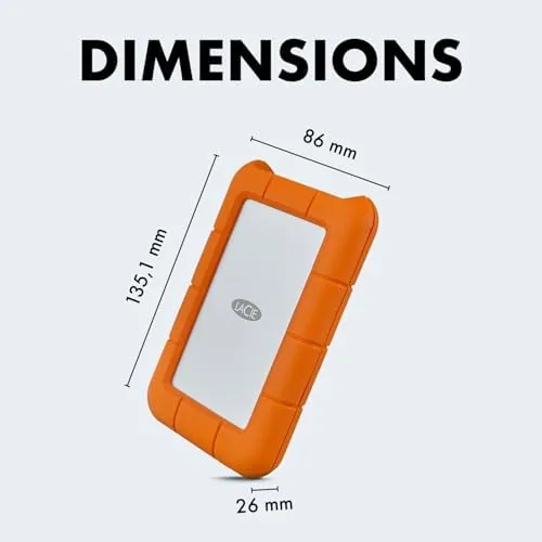 The LaCie Rugged USB-C, 4TB, Portable External Hard Drive, Drop, Shock compared in context
