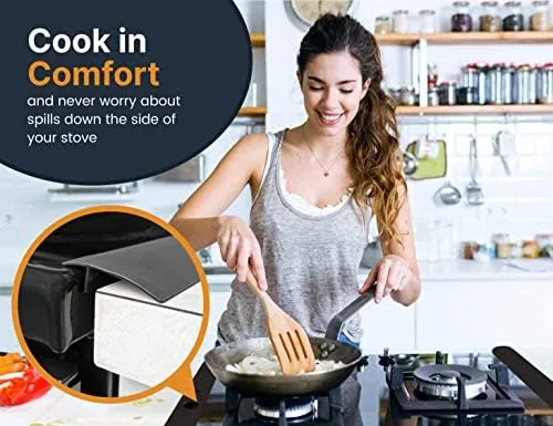 Installed stove gap covers during a meal being cooked on the range