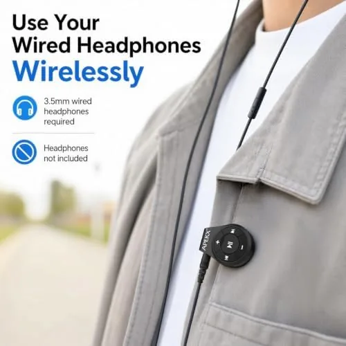 Detail shot of the Clip Bluetooth Adapter & Receiver w/Mic for 3.5mm Headphone &Car features
