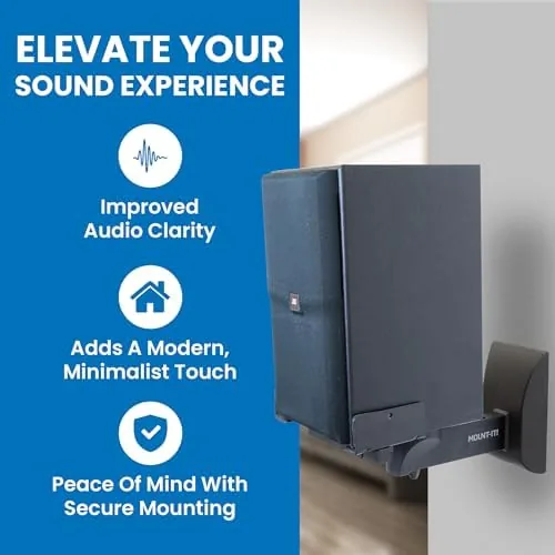 Close look at the Mount-It! Bookshelf Speaker Wall Mount, Pair of Universal Side Clamping build quality