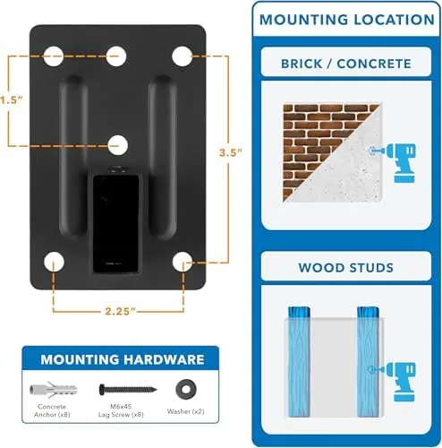 The Mount-It! Bookshelf Speaker Wall Mount, Pair of Universal Side Clamping compared in context