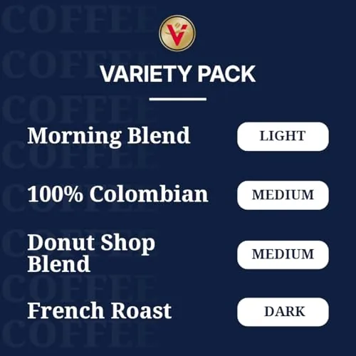 Close up of the four Victor Allen roasts with their color branding