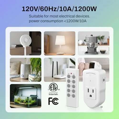 The BN-LINK Wireless Remote Control Outlet Electrical Switch for Lights, Fans compared in context