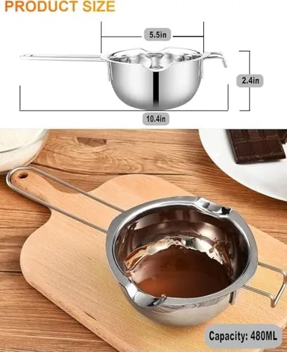 Close up of the brushed stainless steel and the pouring spout