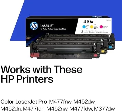 Close look at the HP 410A Cyan, Magenta, Yellow Toner Cartridge Printers (3-Pack) | build quality