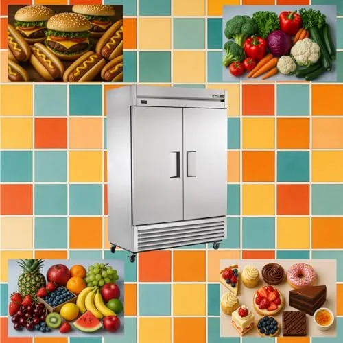 The True T-49-HC refrigerator in use in a busy kitchen