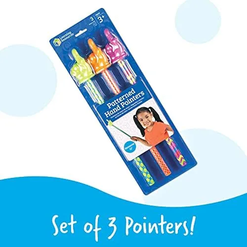 Another view of the Learning Resources 15" Patterned Hand Pointers, Set of 3