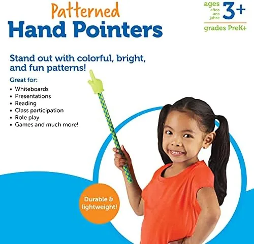 The Learning Resources 15" Patterned Hand Pointers, Set of 3 compared in context