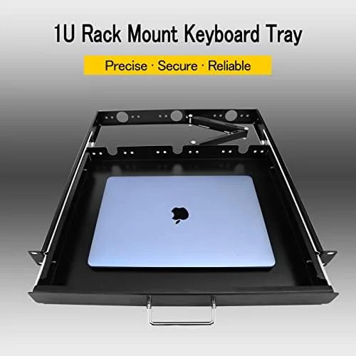 Close look at the 1U Rack Mount Sliding Keyboard Tray Cantilever for Server Data build quality