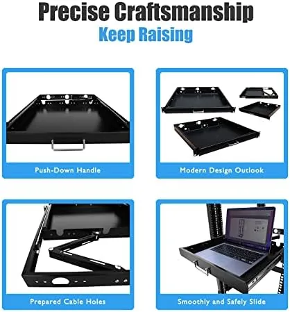 The 1U Rack Mount Sliding Keyboard Tray Cantilever for Server Data in real use