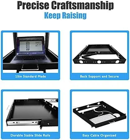 Another view of the 1U Rack Mount Sliding Keyboard Tray Cantilever for Server Data