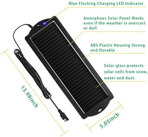 Close look at the Car Battery Trickle Charger & Maintainer 12V Solar Panel Power build quality