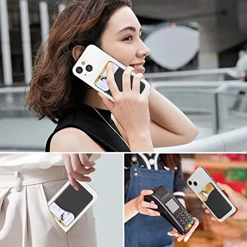 Close look at the SHANSHUI Card Holder for Phone, Adhesive Phone Wallet Credit ID build quality
