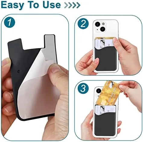 The SHANSHUI Card Holder for Phone, Adhesive Phone Wallet Credit ID in real use