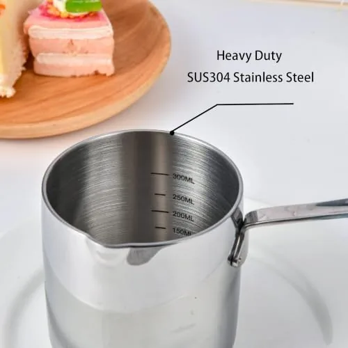 A finished small sauce being poured from the IMEEA butter warmer into a bowl