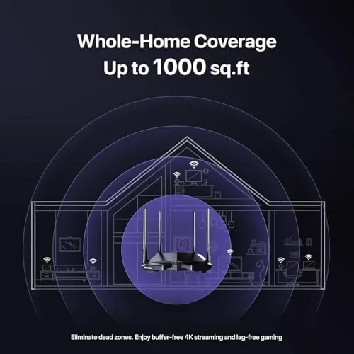 A laptop streaming video on the Tenda AC1200 network in a living room