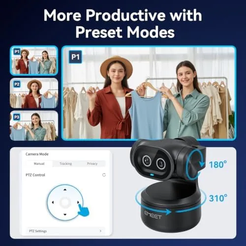 The EMEET PIXY Dual-Camera AI-Powered PTZ Camera 4K, AI Tracking | compared in context