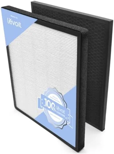 The Levoit LV-PUR131 replacement filter sitting upright on a table