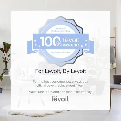 The genuine Levoit filter next to a generic replacement for comparison