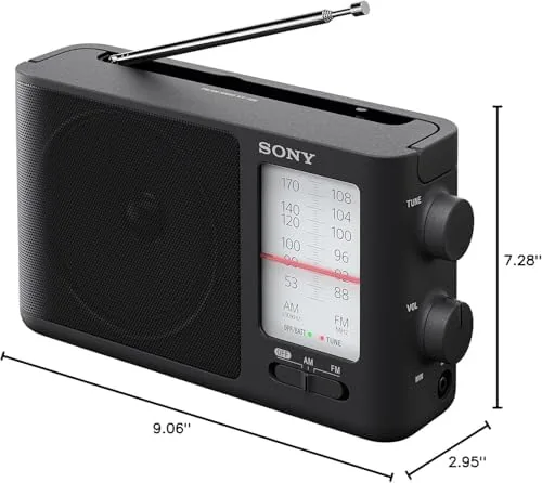 The Sony ICF-506 Analog Tuning Portable FM/AM Radio, Black, 2.14 lb in real use