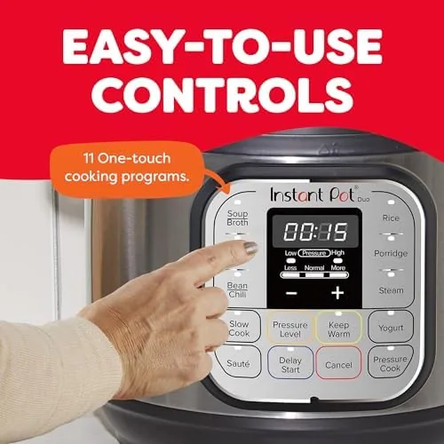 A couple cooking together with the Instant Pot Duo Mini on a compact counter