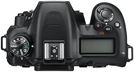 The tilting touchscreen of the Nikon D7500 opened to the side in shooting position