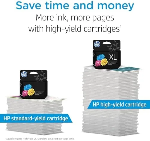 The HP 64 combo pack next to XL cartridges and an Instant Ink box