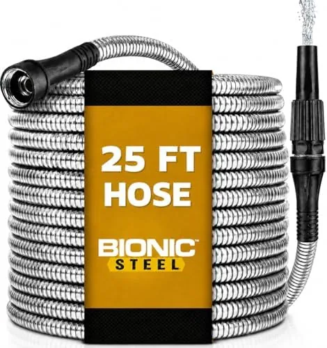 BIONIC STEEL 25 Ft Metal Garden Hose with Sprayer Nozzle | Non Kinking Design Review: Tested and Rated