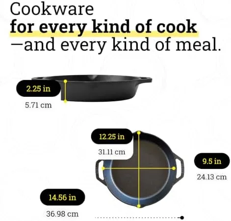 The Lodge cast iron pan in use on a stovetop with vegetables roasting in it