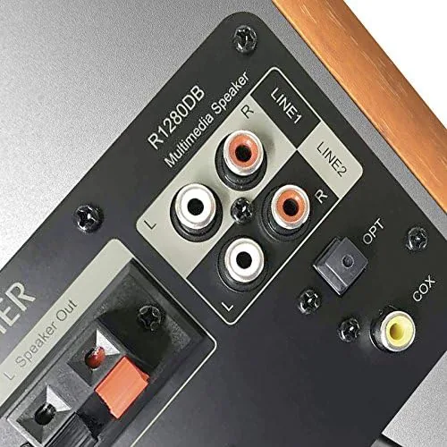 Another view of the Edifier R1280DB Powered Bluetooth Bookshelf Speakers - Optical Input