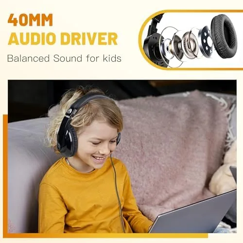 The rockpapa Comfort Foldable Kids Headphones Wired for School with 3.5mm compared in context