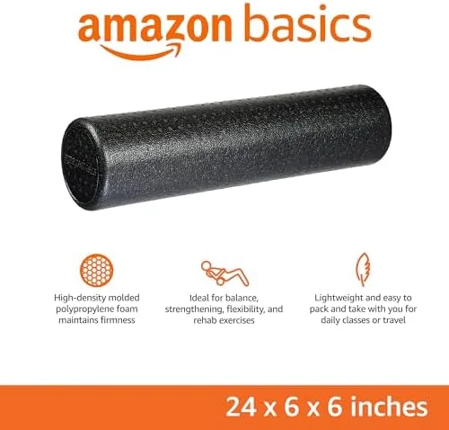 Close look at the Amazon Basics High Density Foam Roller for Exercise and Recovery build quality