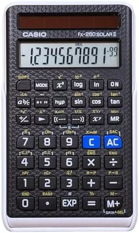 Close look at the Casio fx-260 Solar II Scientific Calculator, 10-Digit Display | Fraction build quality