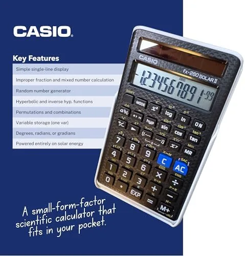 The Casio fx-260 Solar II Scientific Calculator, 10-Digit Display | Fraction in real use