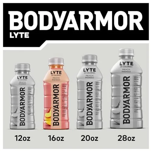 The BODYARMOR LYTE bottle next to the nutrition information on the label