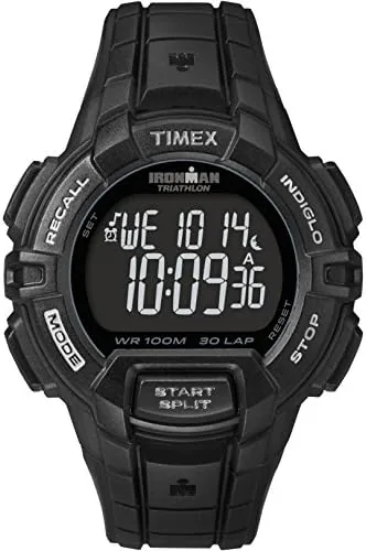 The Timex Men's Ironman Triathlon Rugged 30 44mm Resin Strap Watch in real use