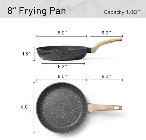 Close up of the granite nonstick interior of the CAROTE skillet