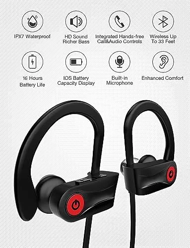 Close look at the Otium Bluetooth Earbuds Wireless Headphones Bluetooth Headphones, Sports Earbuds, IPX7 build quality
