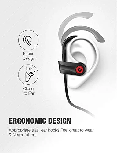 Another view of the Otium Bluetooth Earbuds Wireless Headphones Bluetooth Headphones, Sports Earbuds, IPX7
