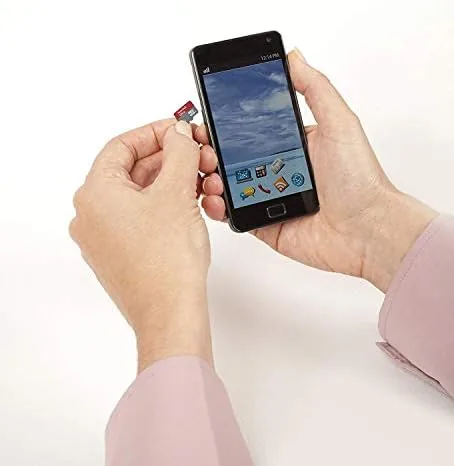 The microSD card inserted into its full size SD adapter