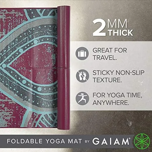 Close look at the Gaiam Foldable Yoga Mat, 2mm Icy Paisley build quality