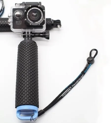 Another view of the Handler Floating Grip Underwater Stick Pole for Action Camera, Blue